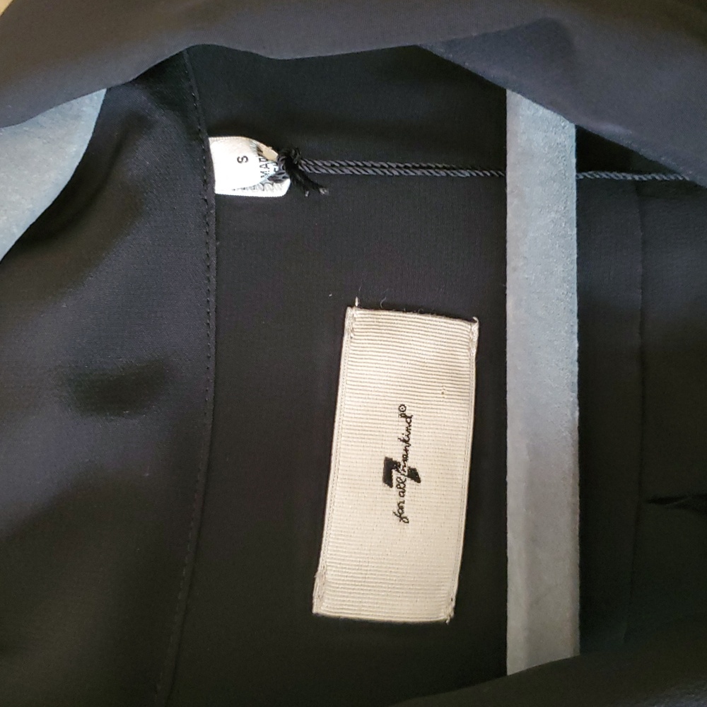 7 For All Mankind Womens Relaxed Bow Silk Blouse In Black Size S NWT'S - Picture 7 of 11